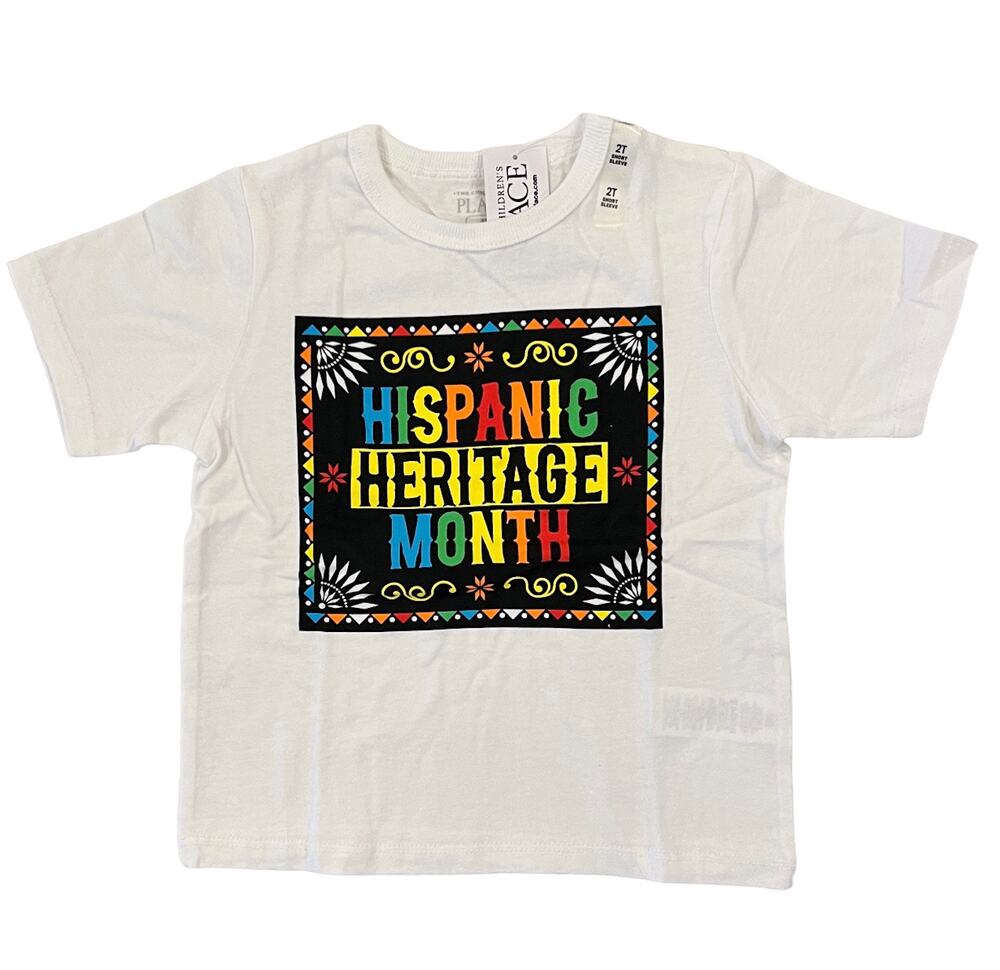 NWT Children's Place Unisex Kids White W/Hispanic Heritage Graphic Tee